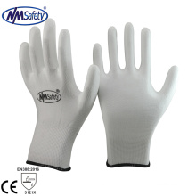 NMSAFETY guantes de trabajo de jardín revestidos de la PU blanca barata